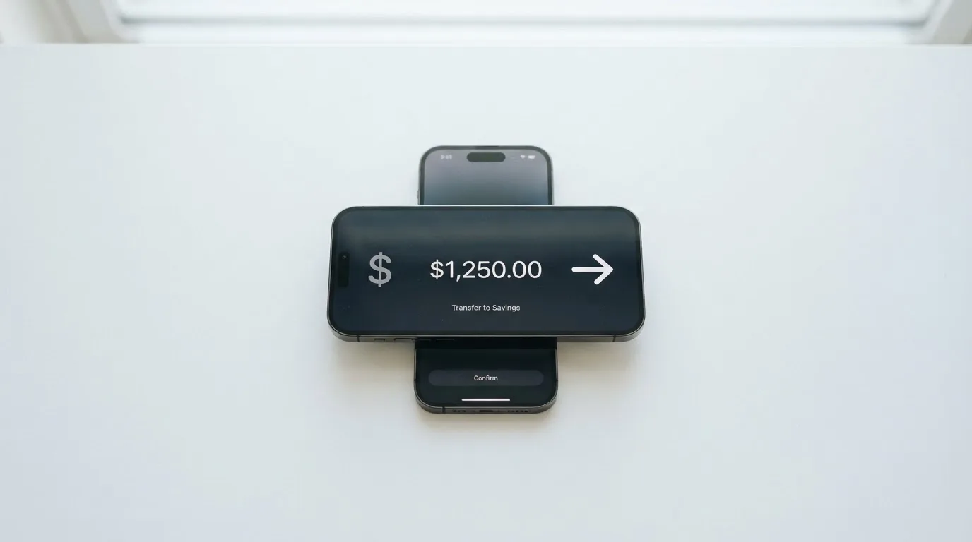 A phone showing a stablecoin transfer screen