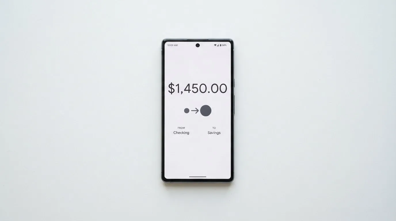 A phone showing a stablecoin transfer screen