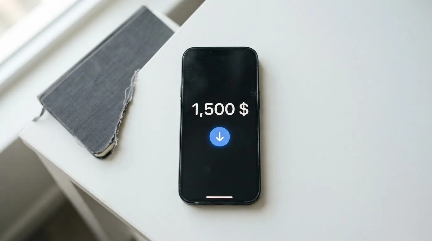 A phone showing a stablecoin transfer screen