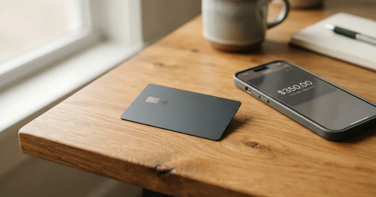 Several payment cards fanned out next to a phone with a crypto wallet app