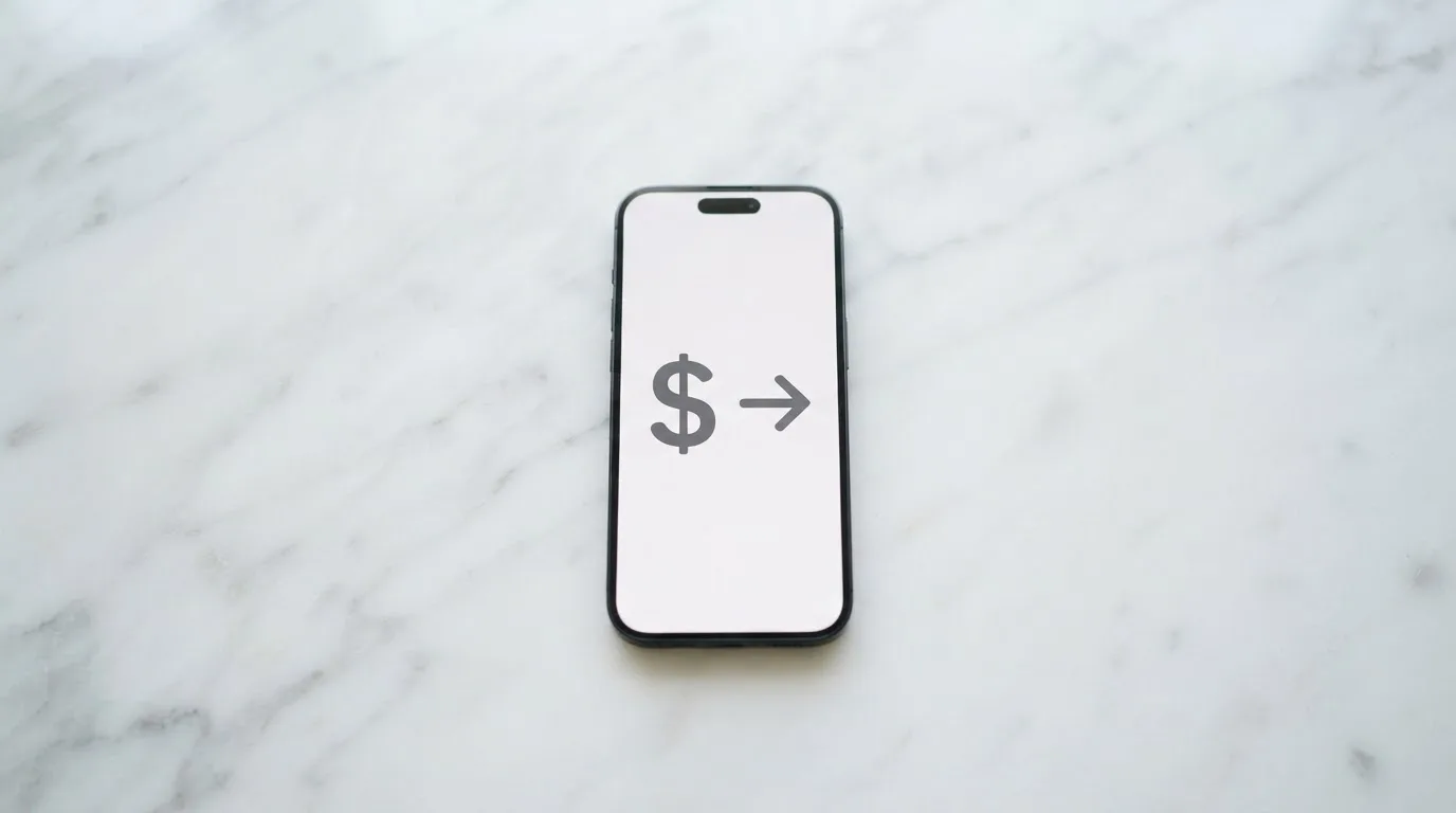 A phone showing a stablecoin transfer screen