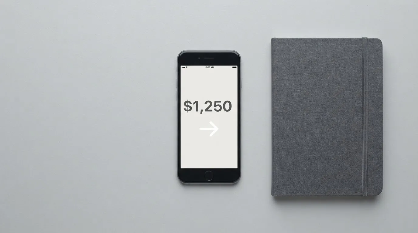 A phone showing a stablecoin transfer screen