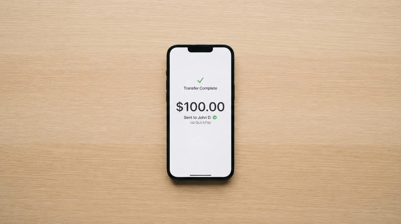 A phone showing a stablecoin transfer screen