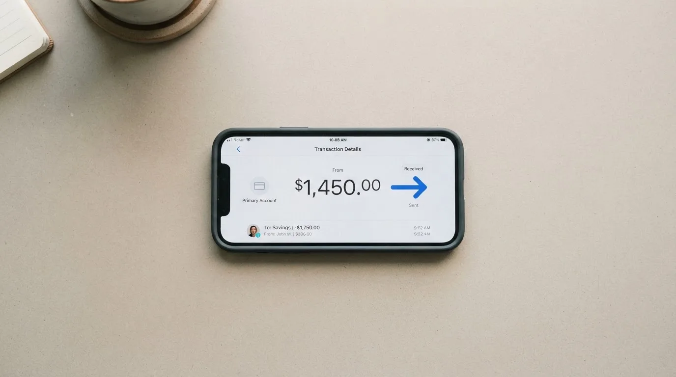 A phone showing a stablecoin transfer screen