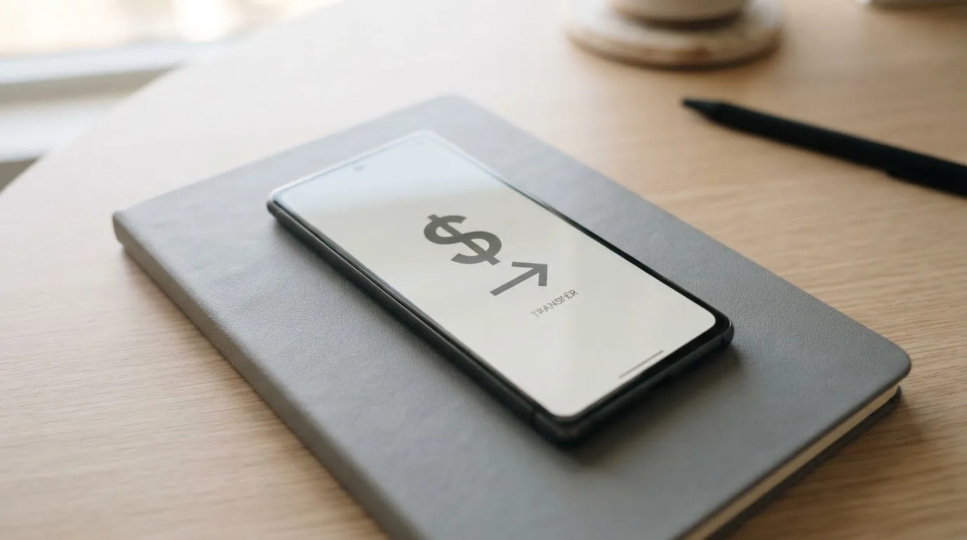 A phone showing a stablecoin transfer screen