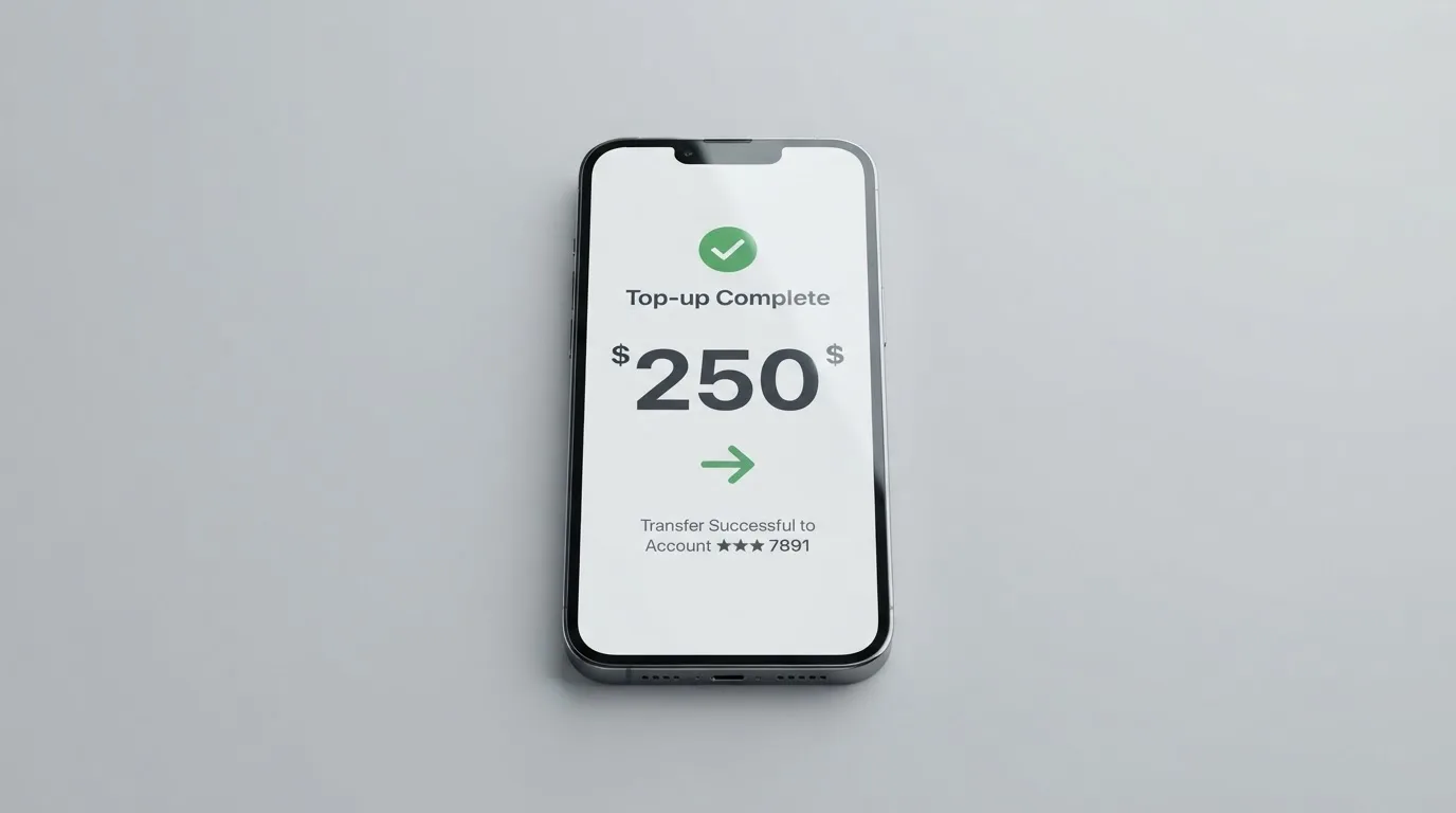 A phone showing a stablecoin transfer screen