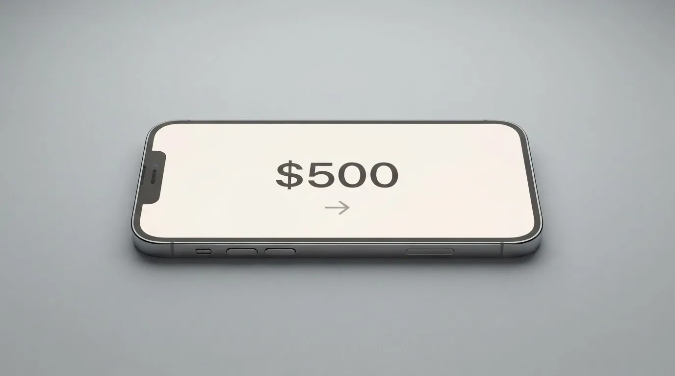 A phone showing a stablecoin transfer screen