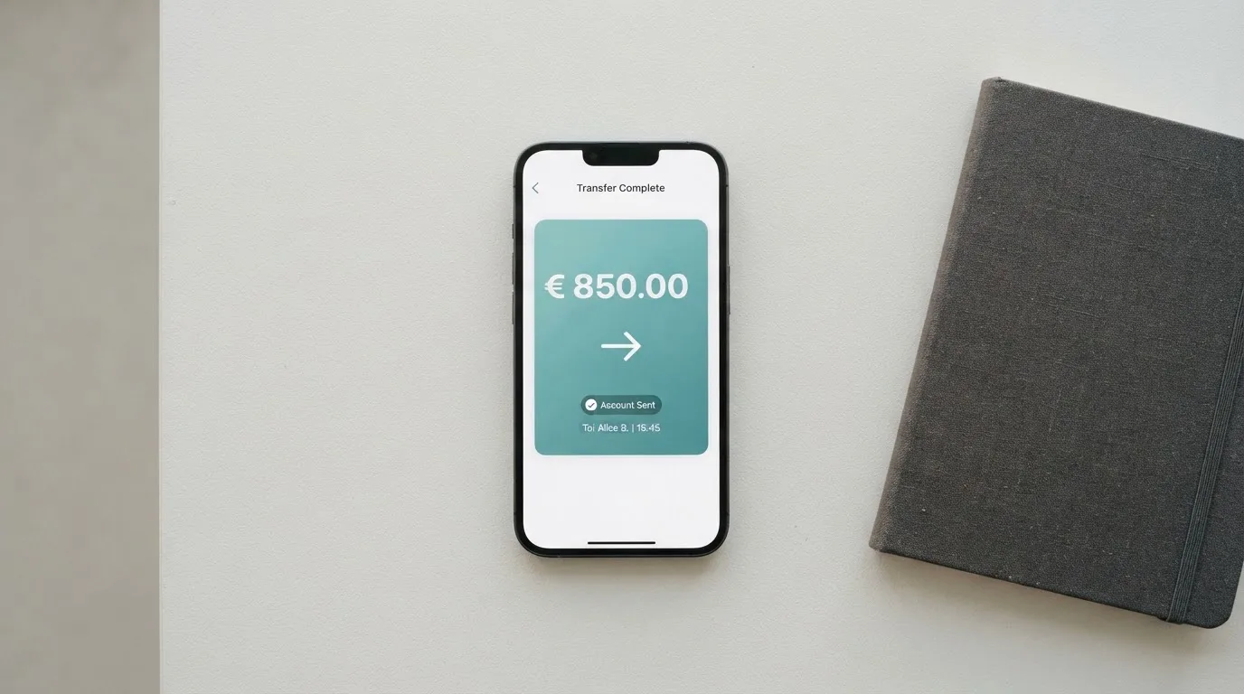A phone showing a stablecoin transfer screen