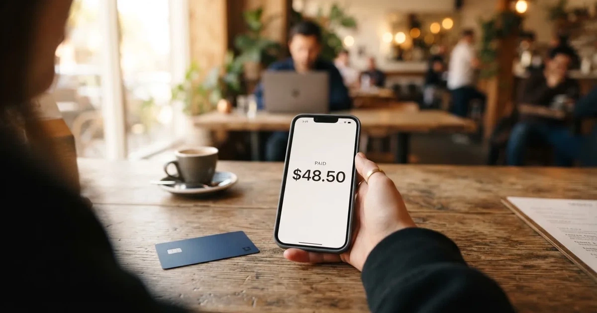 A payment card next to a phone with a crypto wallet app open