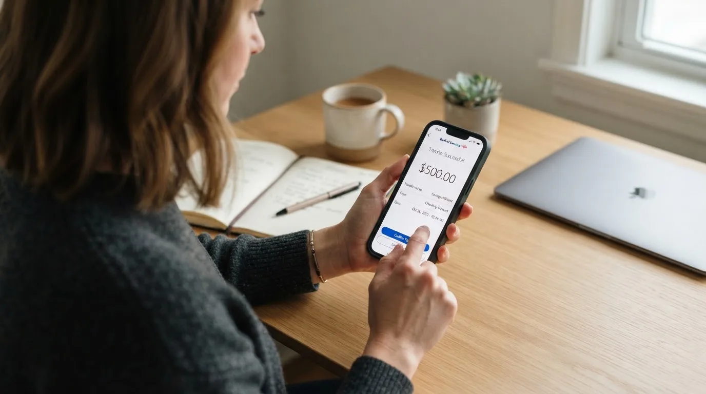 A phone showing a stablecoin transfer screen