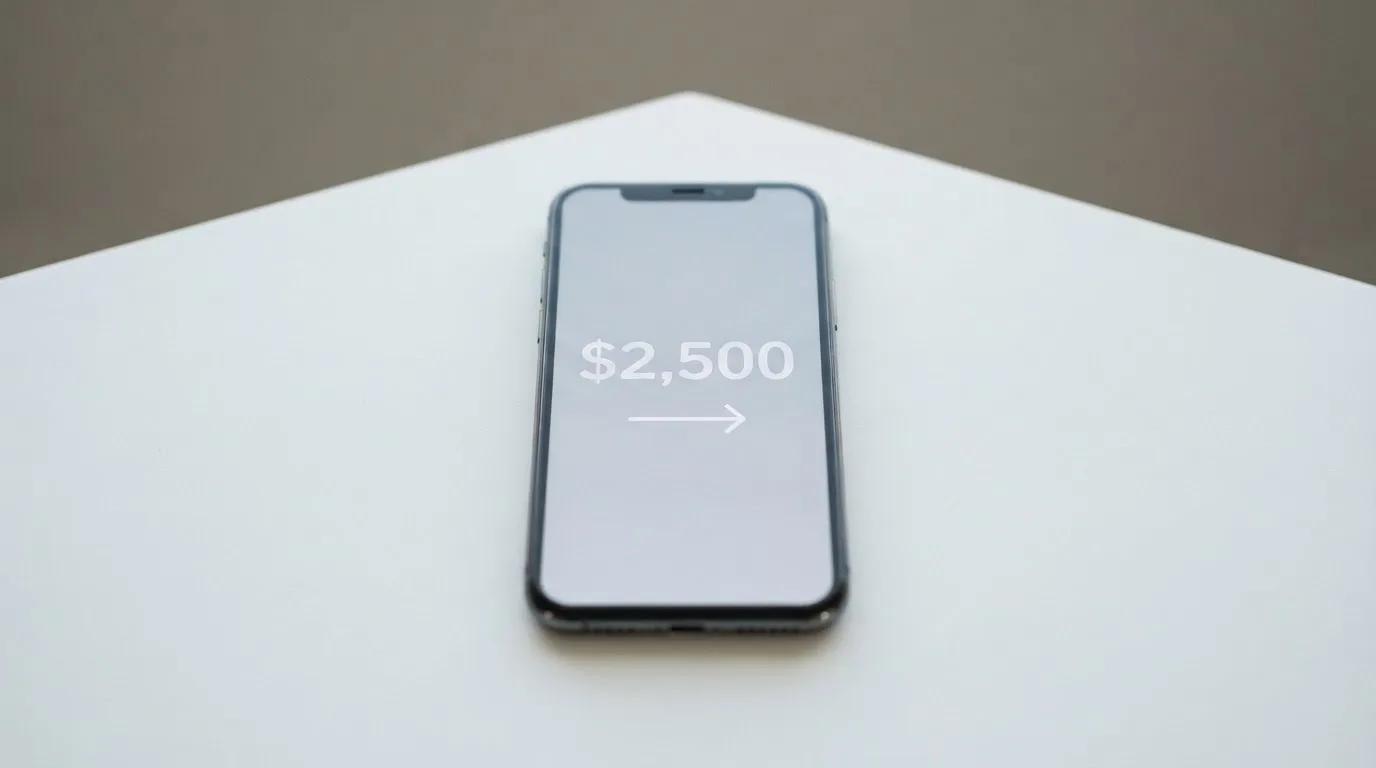A phone showing a stablecoin transfer screen