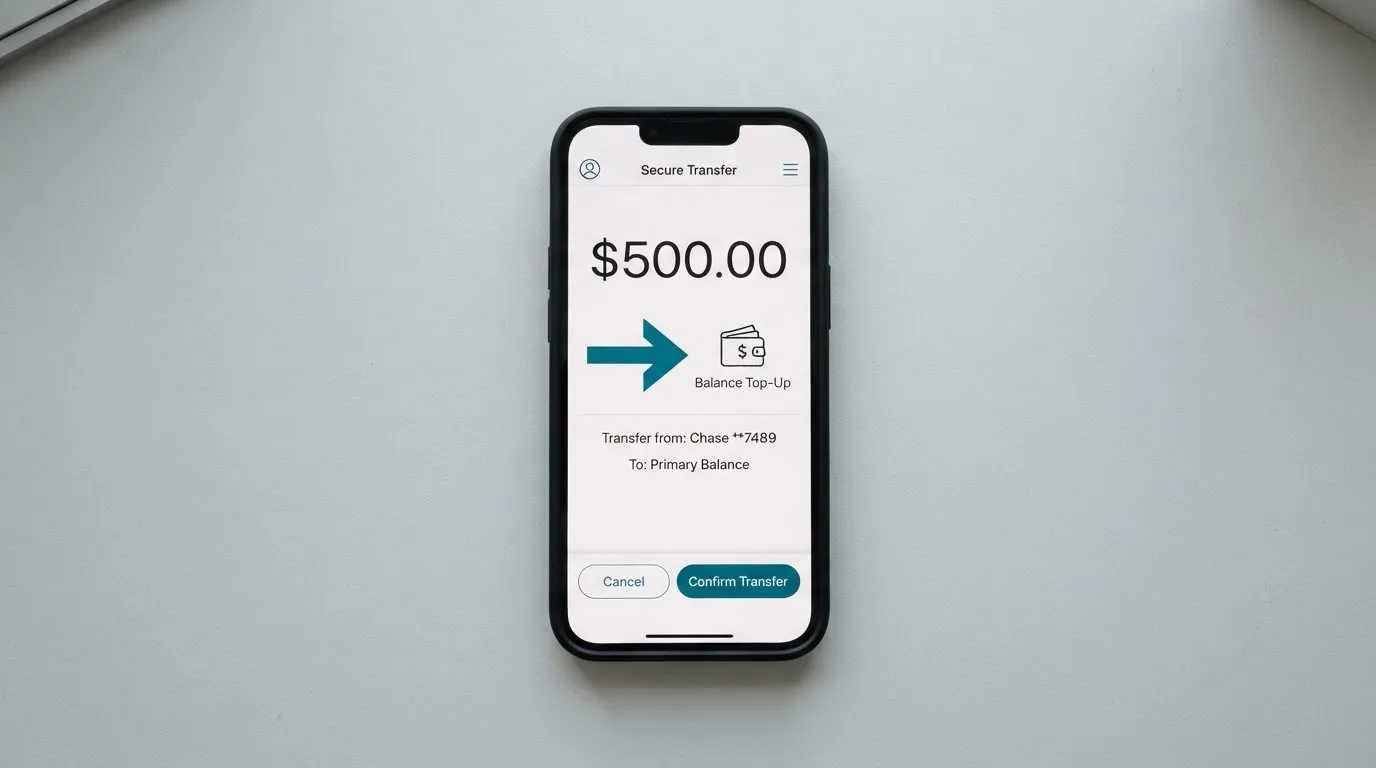 A phone showing a stablecoin transfer screen