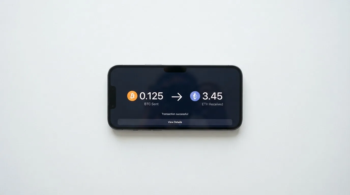 A phone showing a stablecoin transfer screen