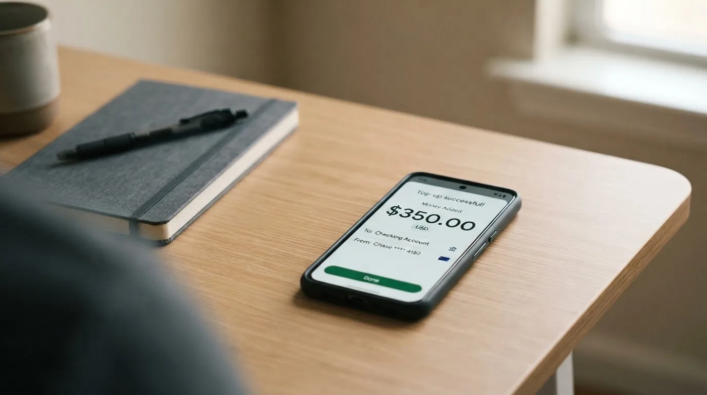 A phone showing a stablecoin transfer screen