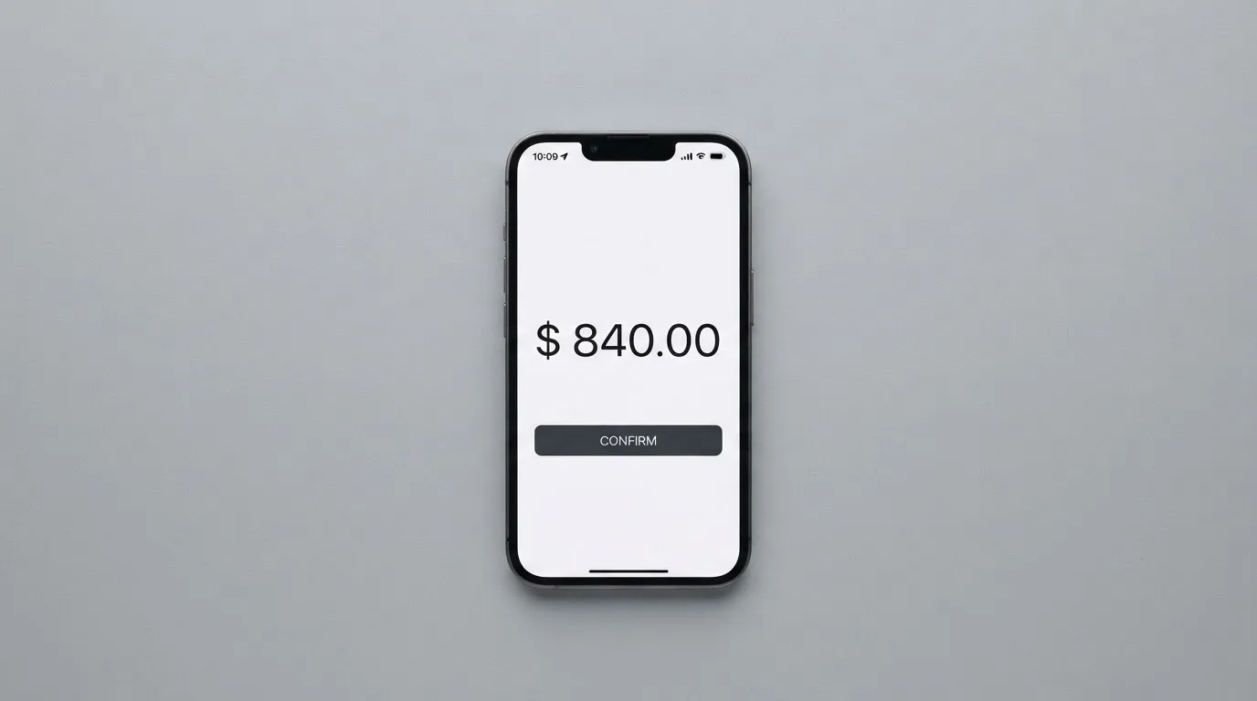 A phone showing a stablecoin transfer screen