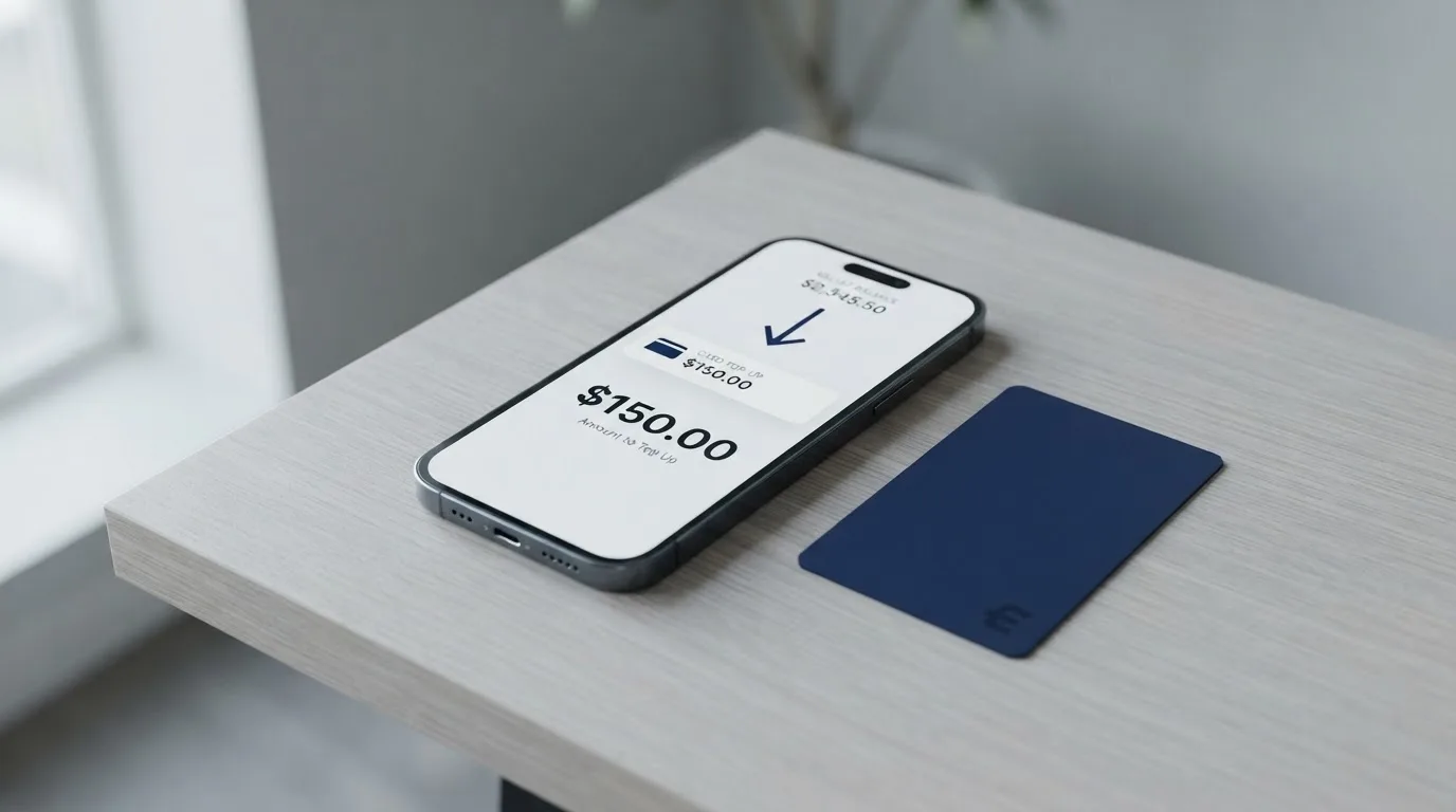 A phone showing a stablecoin transfer screen