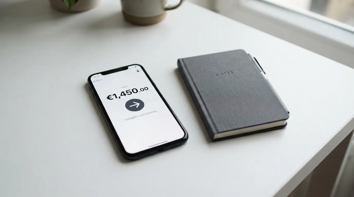 A phone showing a stablecoin transfer screen