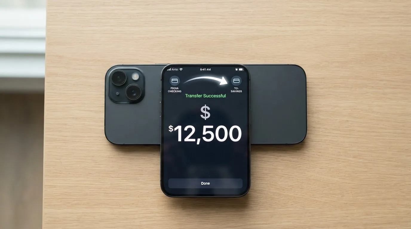 A phone showing a stablecoin transfer screen
